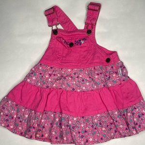 Girls vintage Paddington fuscia pink‎ overalls suspenders dress 3T